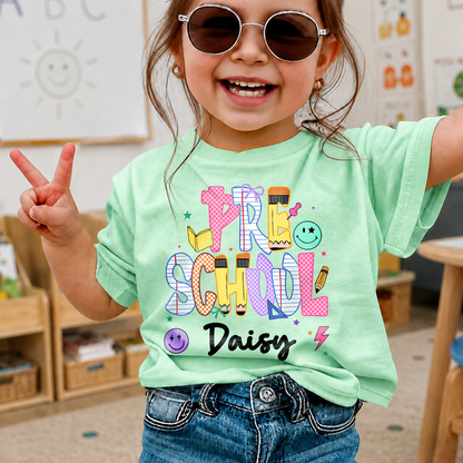 Personalized Kids Grade Shirt, Custom Name Back to School Youth Tee