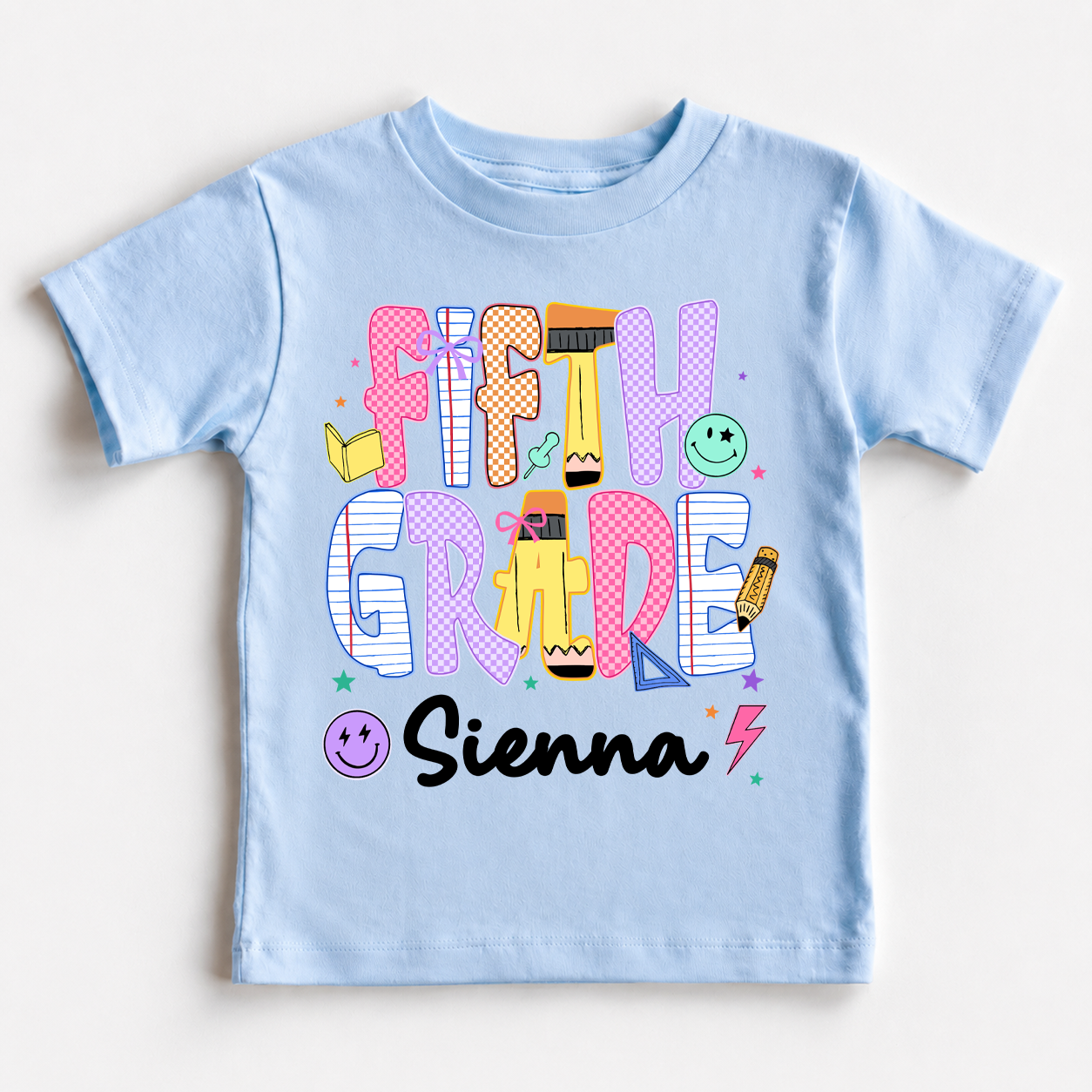 Personalized Kids Grade Shirt, Custom Name Back to School Youth Tee