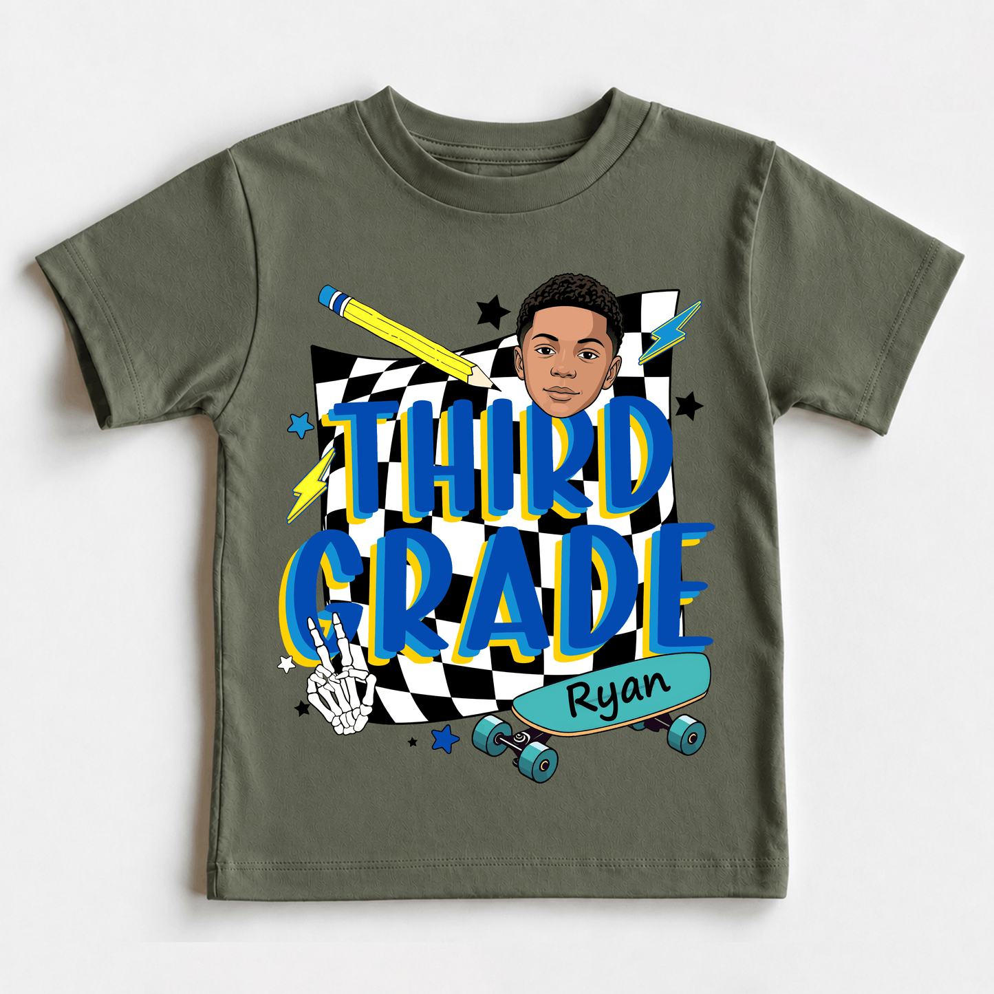 Personalized Back to School Kids Shirt, Custom Grade and Name Youth Tee