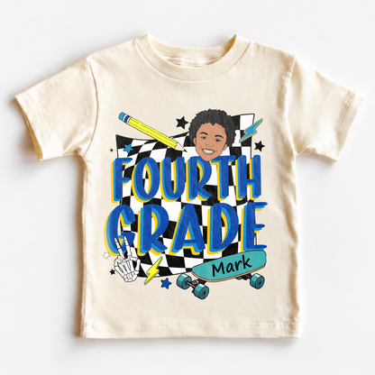 Personalized Back to School Kids Shirt, Custom Grade and Name Youth Tee