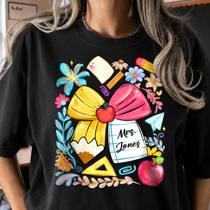 Personalized Teacher Shirt, Custom Teacher Name Tee or Sweatshirt, Back to School Gift