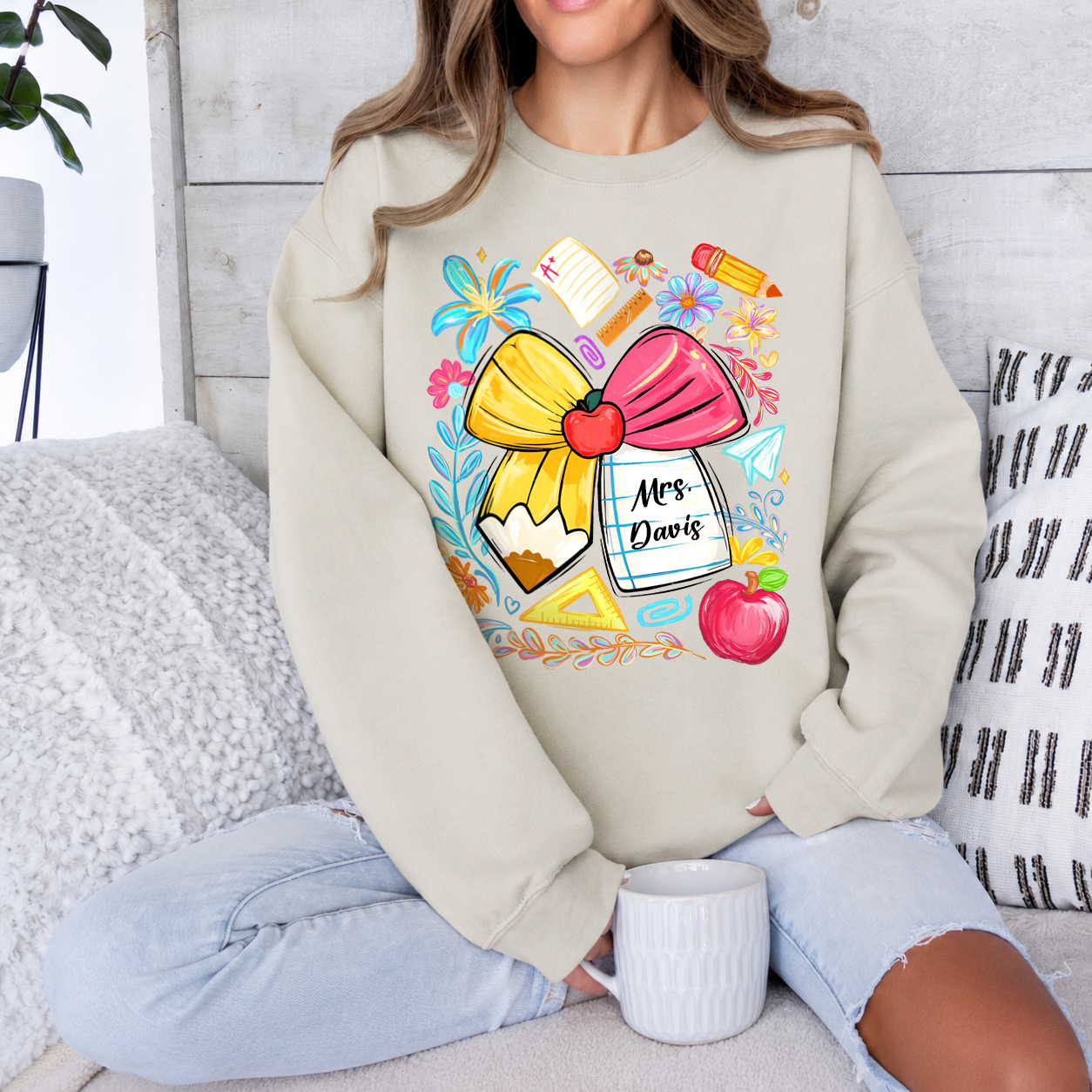 Personalized Teacher Shirt, Custom Teacher Name Tee or Sweatshirt, Back to School Gift