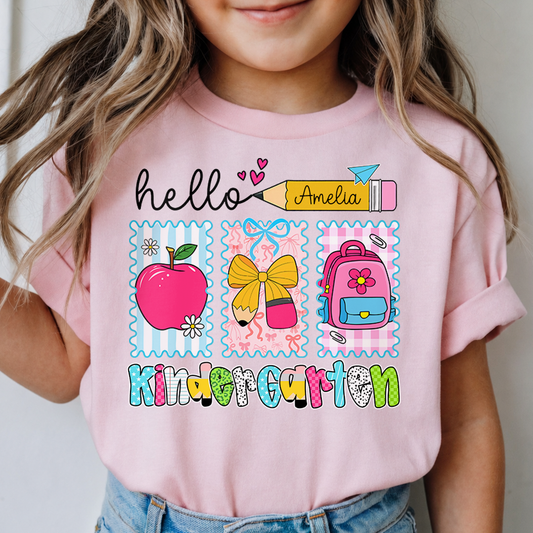Personalized Back to School Shirt, Custom Kids Name Grade Shirt, First Day of School Tee