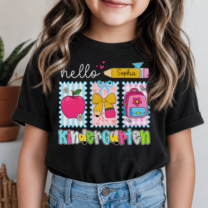 Personalized Back to School Shirt, Custom Kids Name Grade Shirt, First Day of School Tee