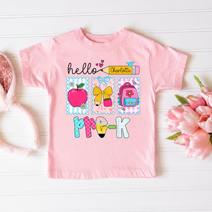 Personalized Back to School Shirt, Custom Kids Name Grade Shirt, First Day of School Tee