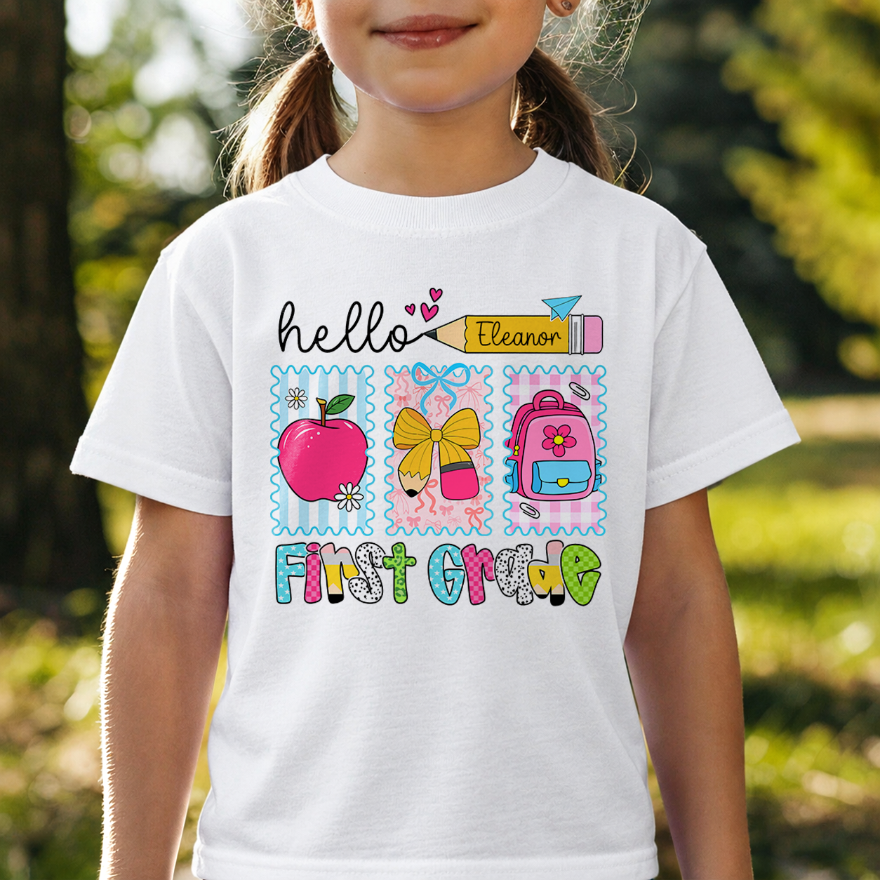 Personalized Back to School Shirt, Custom Kids Name Grade Shirt, First Day of School Tee