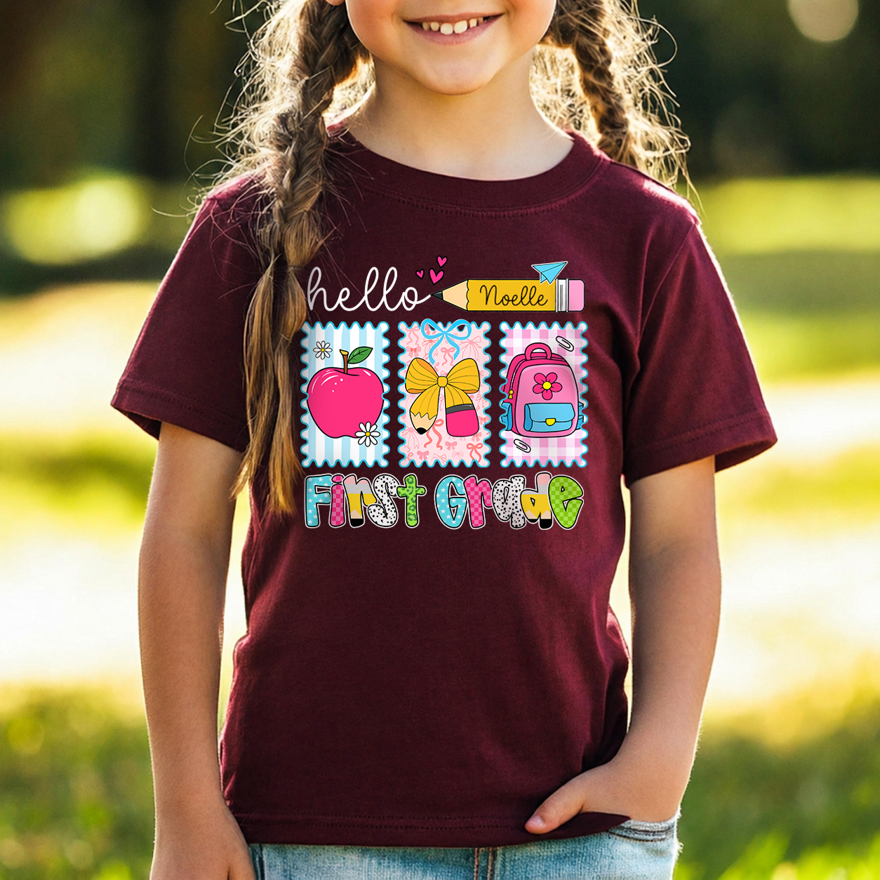 Personalized Back to School Shirt, Custom Kids Name Grade Shirt, First Day of School Tee