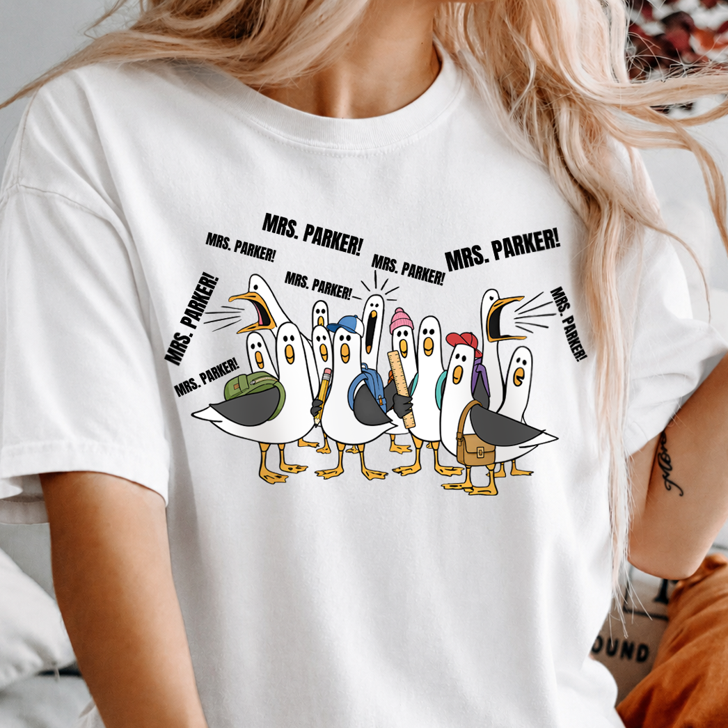 Personalized Teacher Goose Shirt & Sweatshirt, Custom Teacher Name Back to School Gift