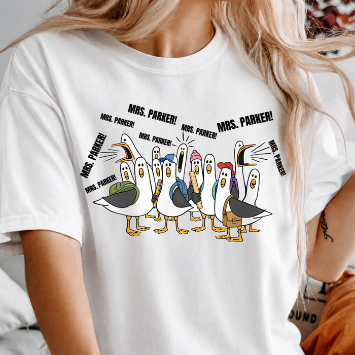 Personalized Teacher Goose Shirt & Sweatshirt, Custom Teacher Name Back to School Gift