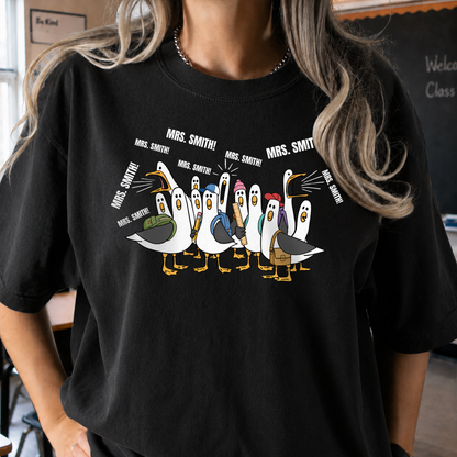 Personalized Teacher Goose Shirt & Sweatshirt, Custom Teacher Name Back to School Gift