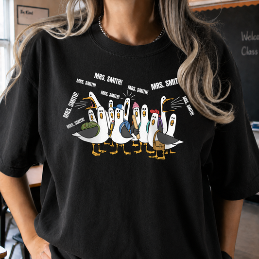 Personalized Teacher Goose Shirt & Sweatshirt, Custom Teacher Name Back to School Gift