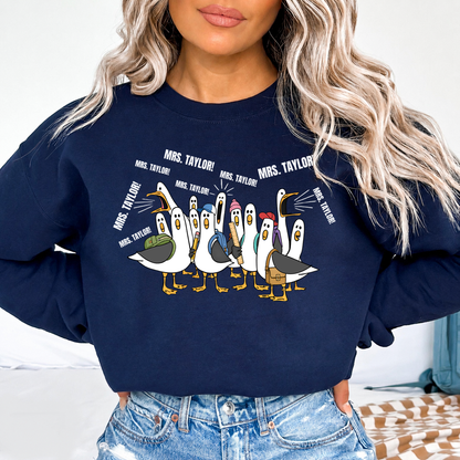 Personalized Teacher Goose Shirt & Sweatshirt, Custom Teacher Name Back to School Gift