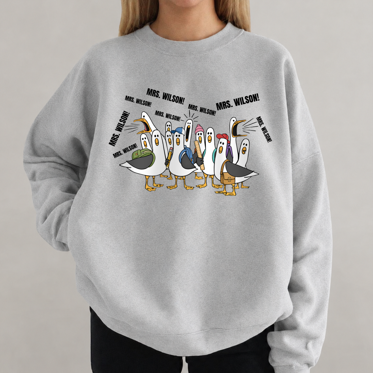 Personalized Teacher Goose Shirt & Sweatshirt, Custom Teacher Name Back to School Gift