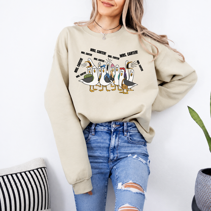 Personalized Teacher Goose Shirt & Sweatshirt, Custom Teacher Name Back to School Gift