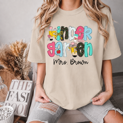 Personalized Teacher Grade Shirt, Custom Teacher Name Back to School Tee or Sweatshirt