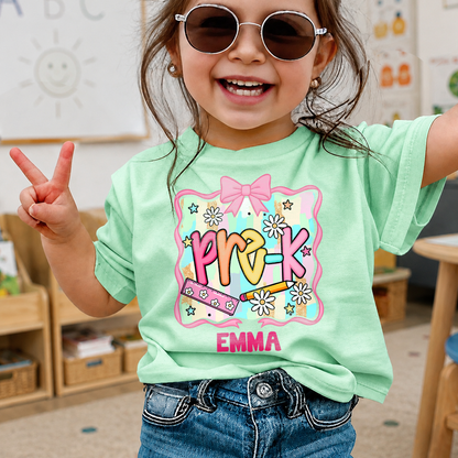 Personalized Kids Grade Shirt, Custom Name Youth Tee for Back to School