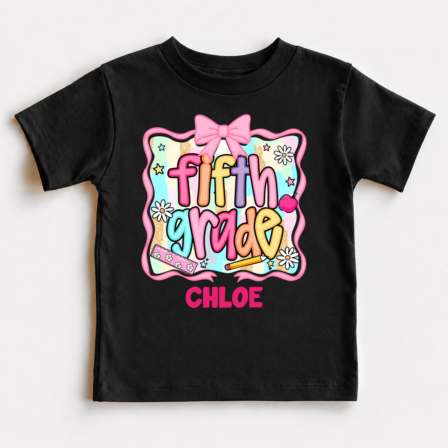 Personalized Kids Grade Shirt, Custom Name Youth Tee for Back to School