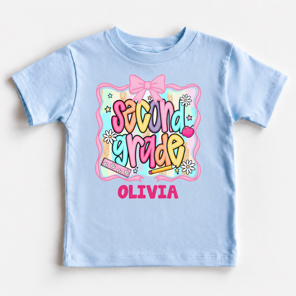 Personalized Kids Grade Shirt, Custom Name Youth Tee for Back to School