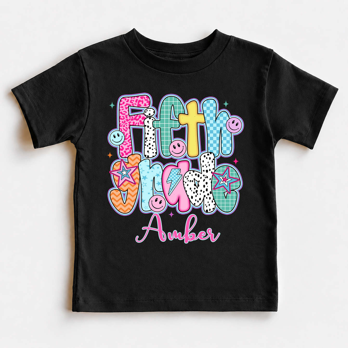 Personalized Kids Grade Shirt, Custom Name Back to School Youth T-Shirt For Girl