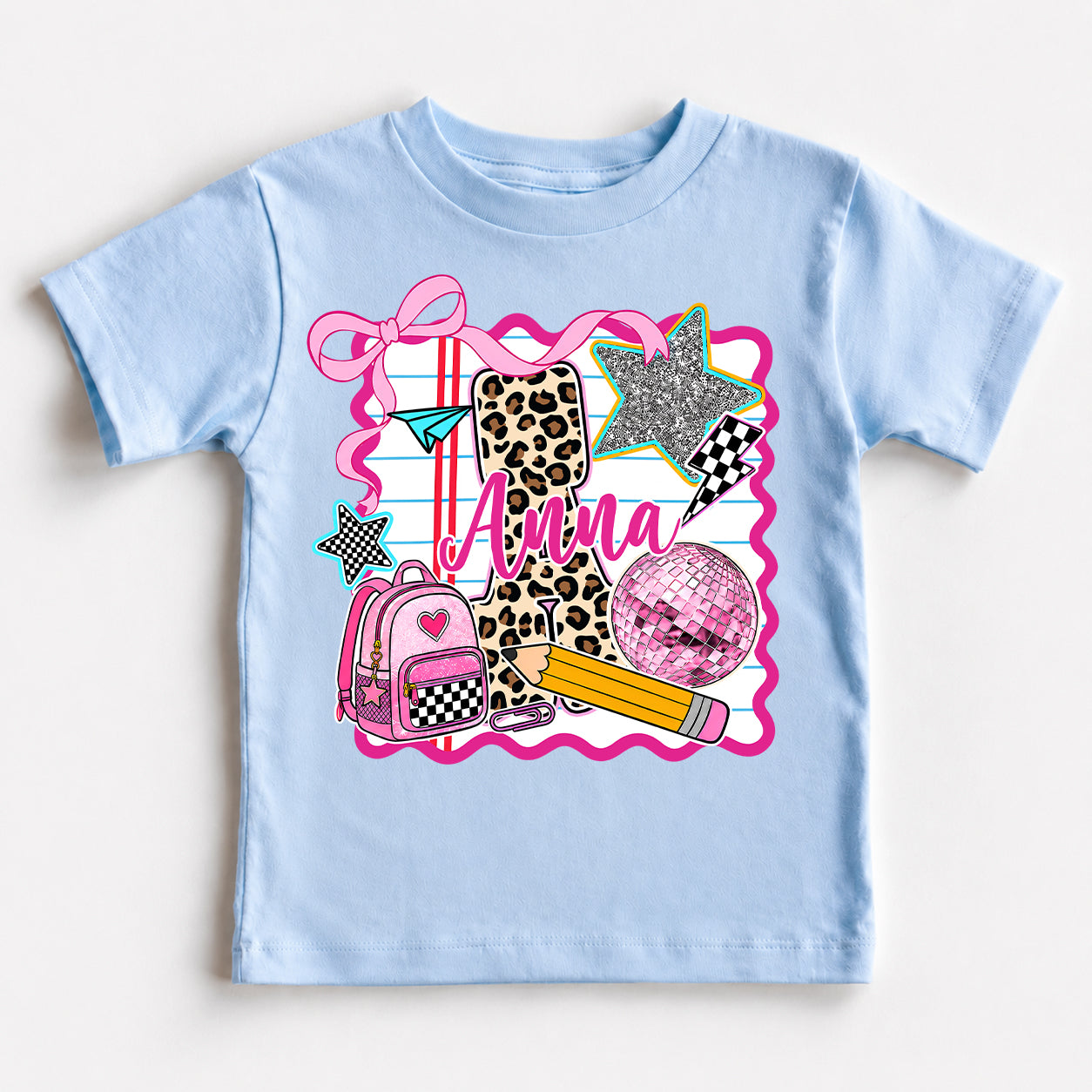 Personalized Girls Back to School Shirt, Custom Name and Grade Kids Tee
