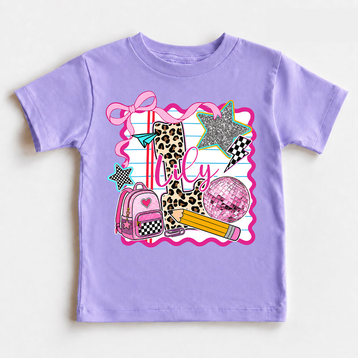 Personalized Girls Back to School Shirt, Custom Name and Grade Kids Tee