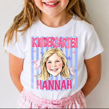 Personalized Kids Back to School Shirt With Photo, Name & Grade - For Boys And Girls