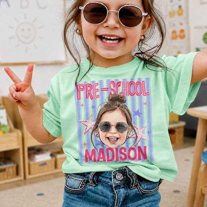 Personalized Kids Back to School Shirt With Photo, Name & Grade - For Boys And Girls