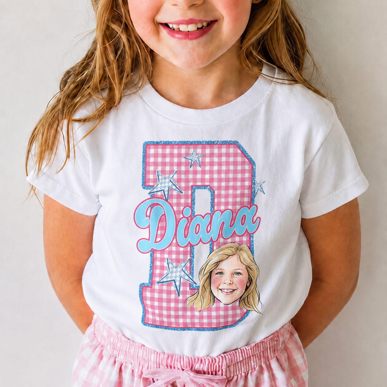 Personalized Kids Photo & Initial Shirt, Custom Name Youth Tee for Back to School