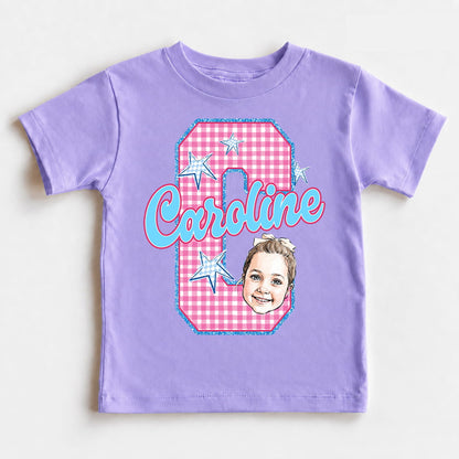 Personalized Kids Photo & Initial Shirt, Custom Name Youth Tee for Back to School