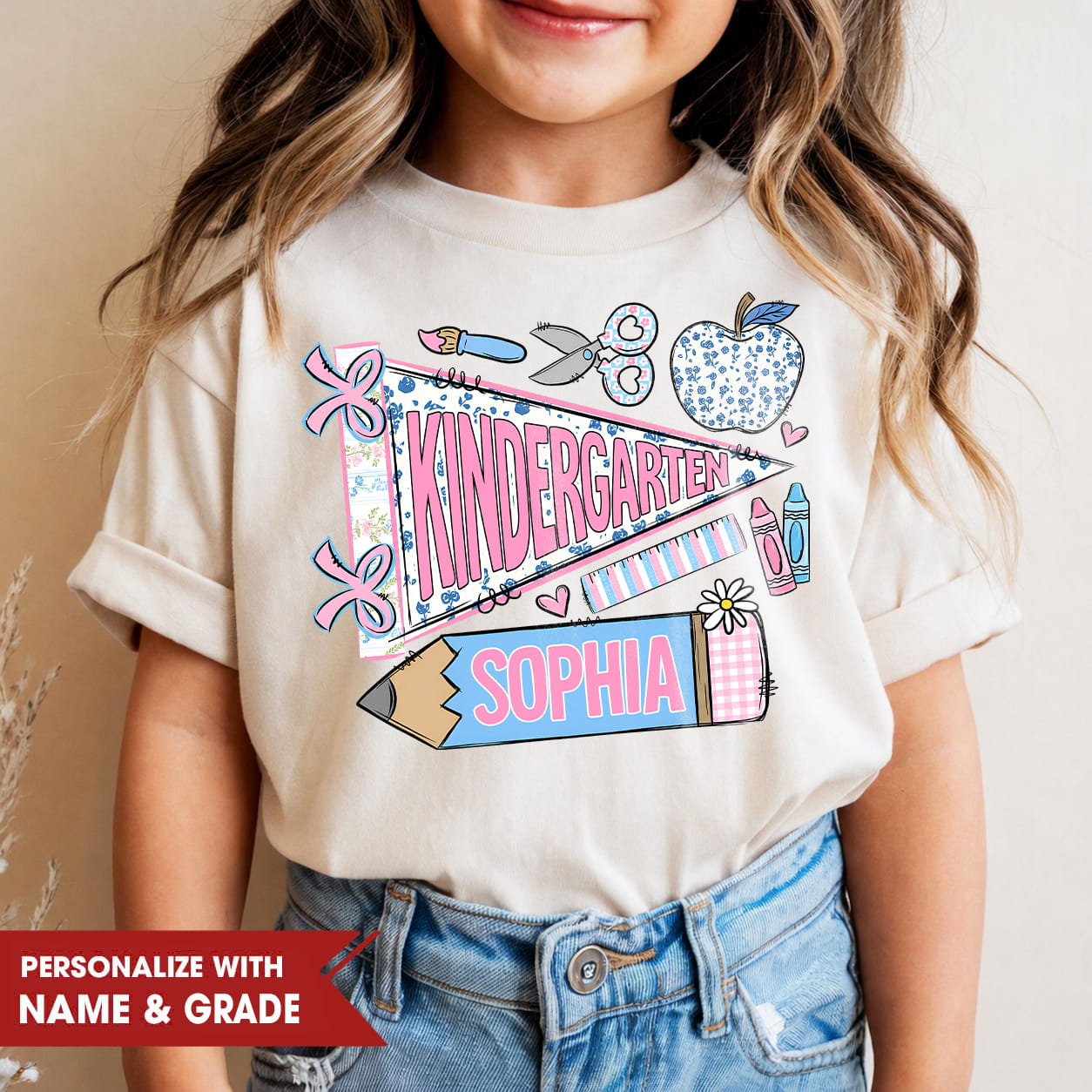 Personalized Back to School Kids Shirt, Custom Grade and Name Youth Tee