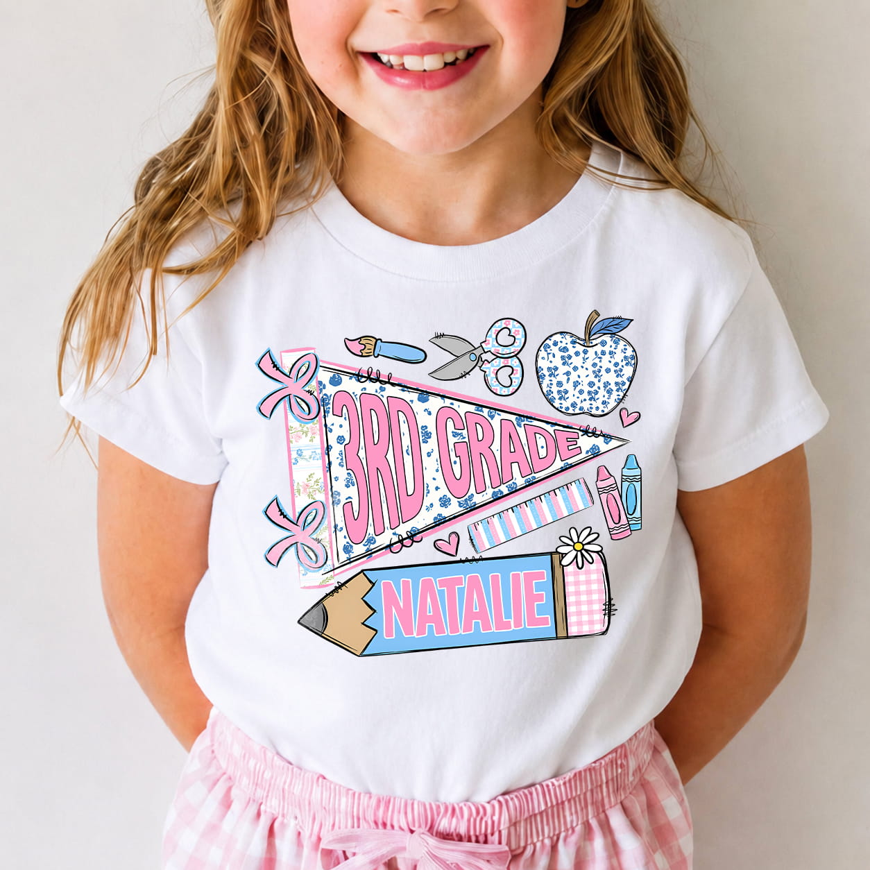 Personalized Back to School Kids Shirt, Custom Grade and Name Youth Tee