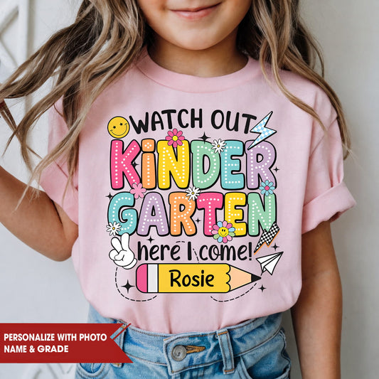 Personalized Kids School Shirt, Custom Name and Grade Youth Tee, Back to School Shirt