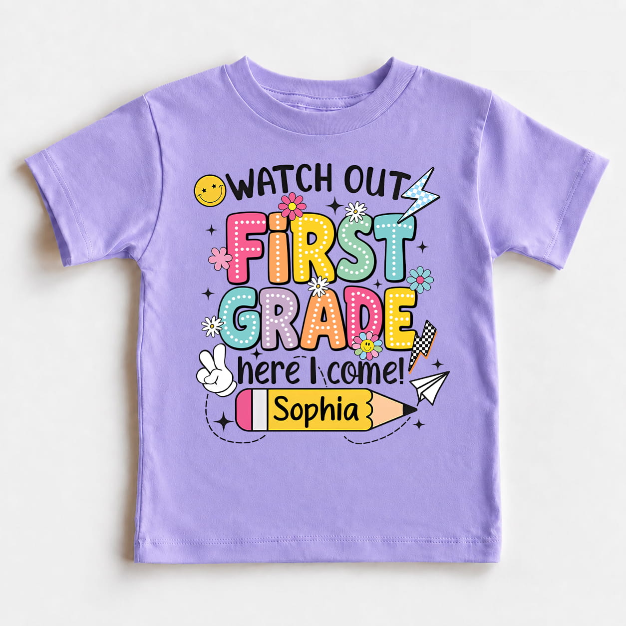 Personalized Kids School Shirt, Custom Name and Grade Youth Tee, Back to School Shirt