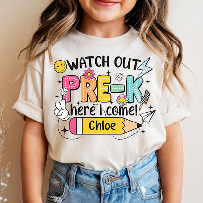 Personalized Kids School Shirt, Custom Name and Grade Youth Tee, Back to School Shirt