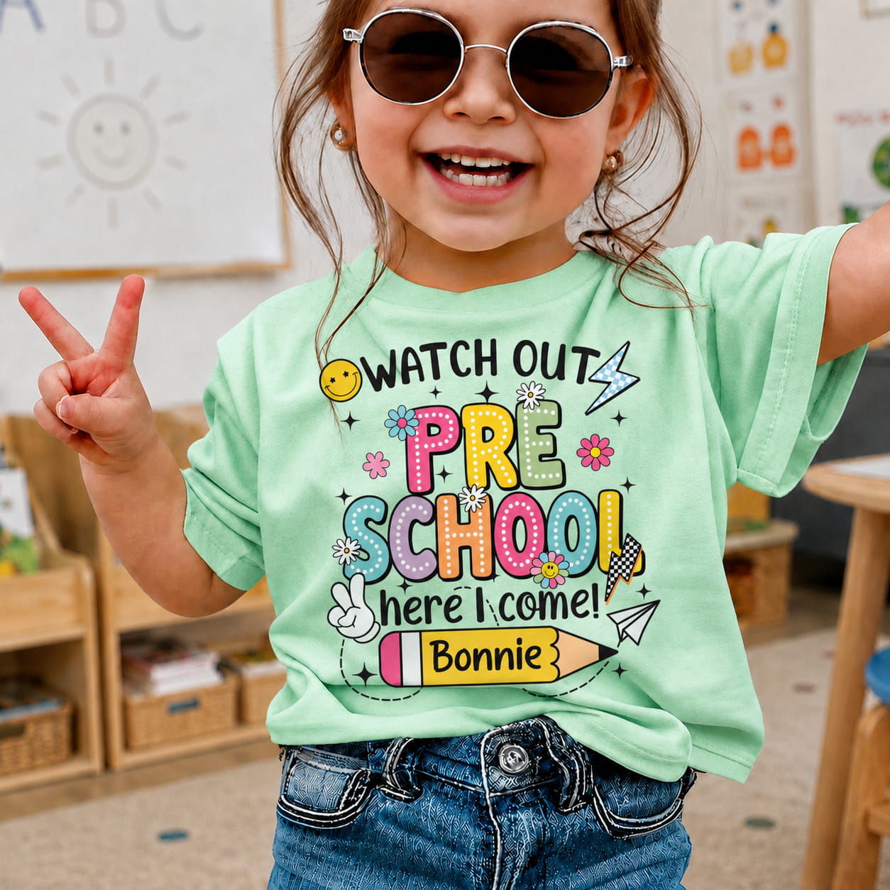 Personalized Kids School Shirt, Custom Name and Grade Youth Tee, Back to School Shirt