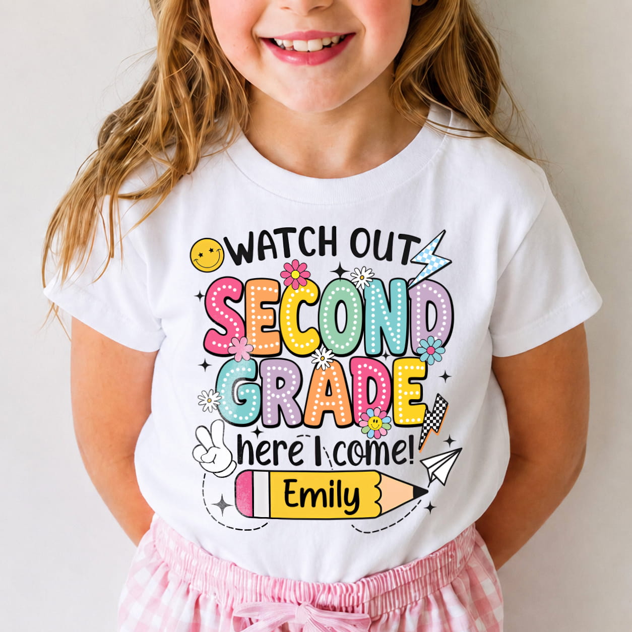 Personalized Kids School Shirt, Custom Name and Grade Youth Tee, Back to School Shirt
