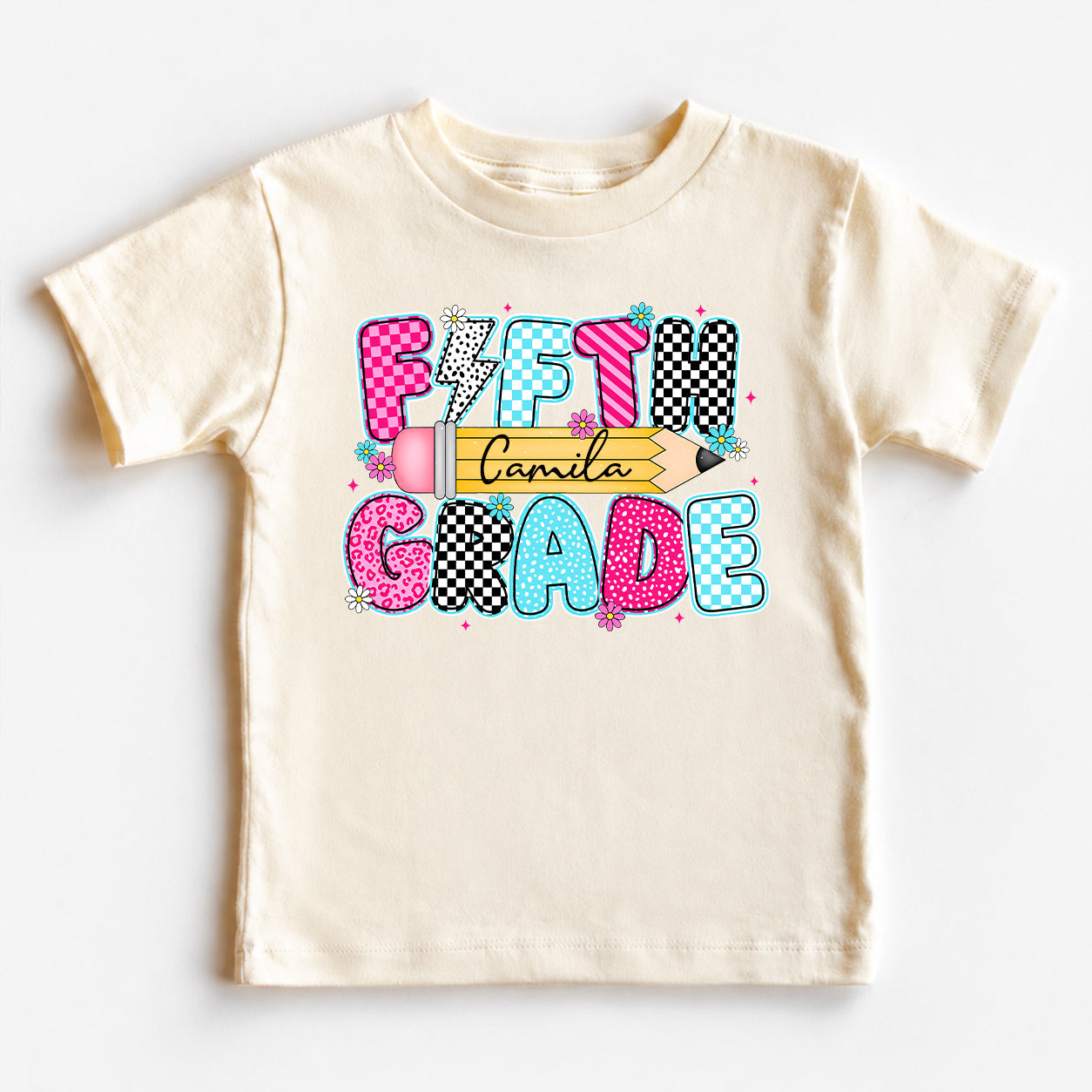 Personalized Kids Grade Shirt, Custom Name Back to School Shirt for Students