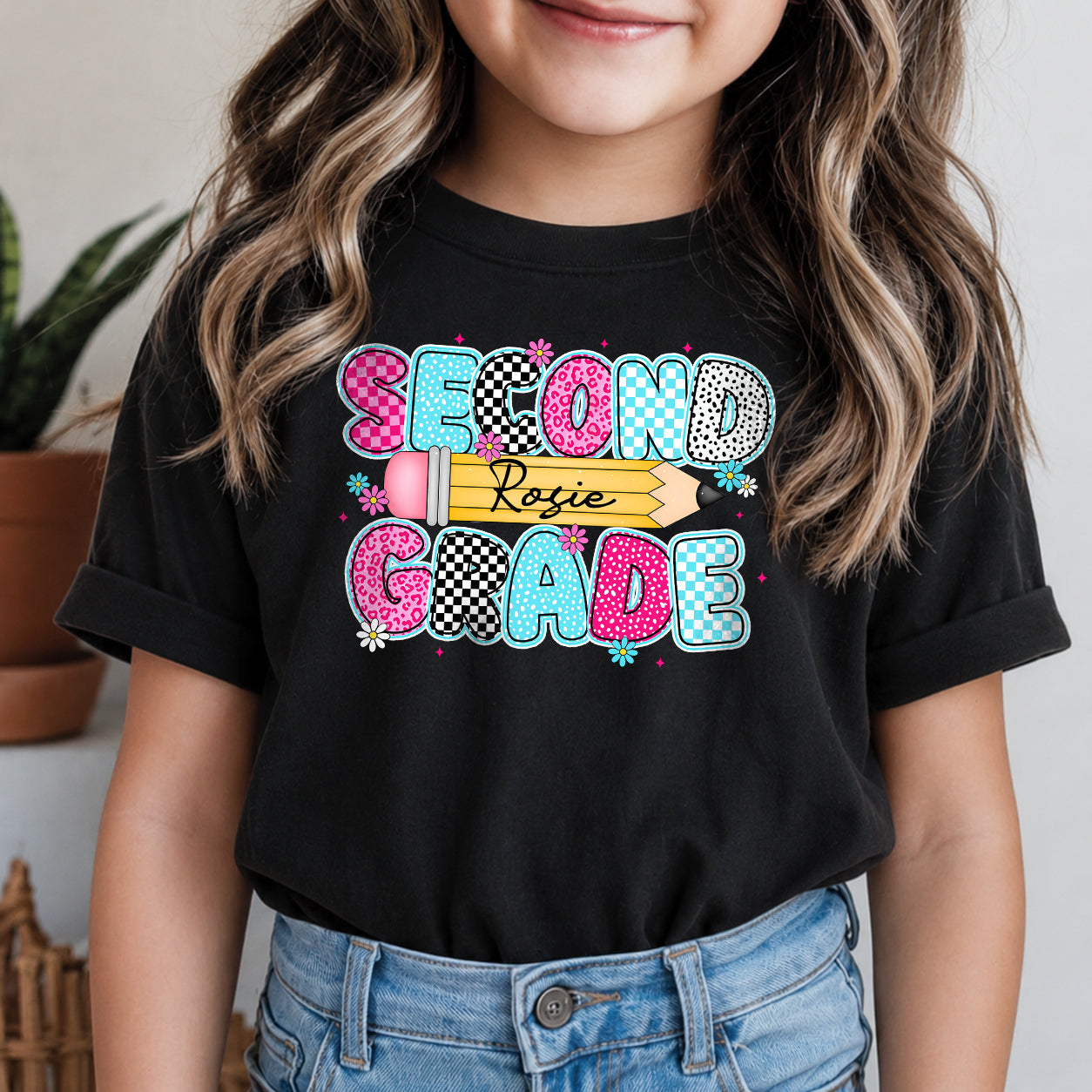 Personalized Kids Grade Shirt, Custom Name Back to School Shirt for Students