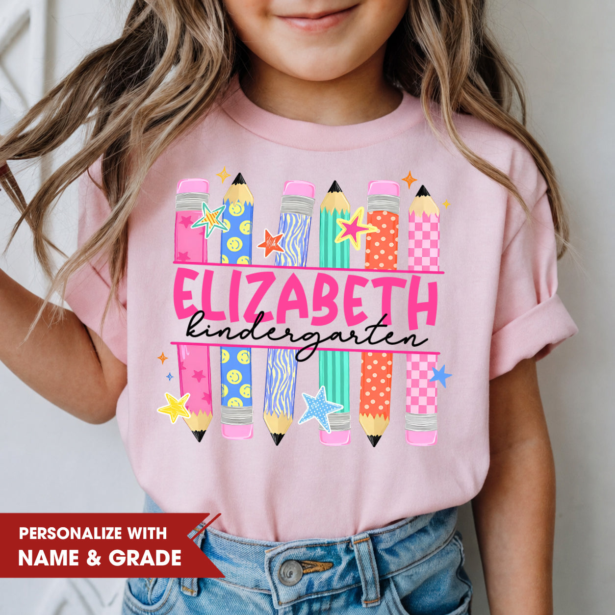 Personalized Kids Back to School Shirt, Custom Name and Grade Student Tee