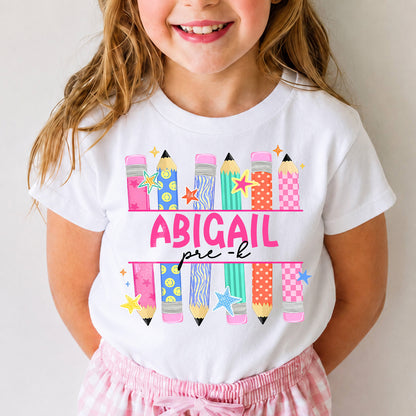 Personalized Kids Back to School Shirt, Custom Name and Grade Student Tee