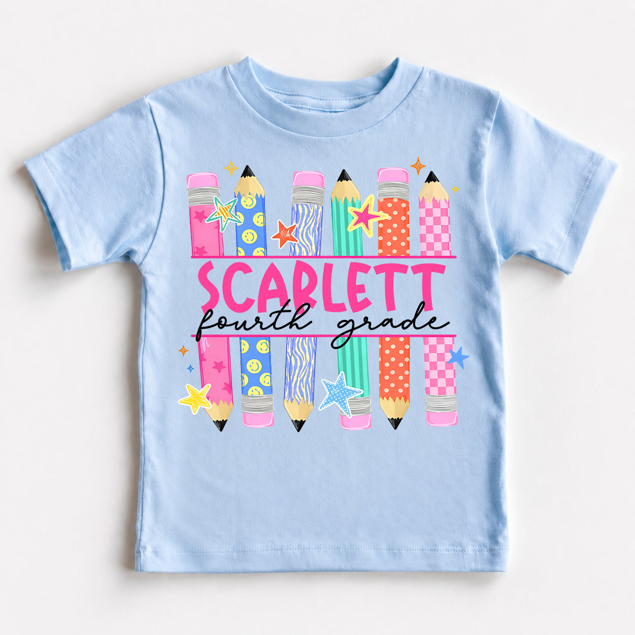 Personalized Kids Back to School Shirt, Custom Name and Grade Student Tee