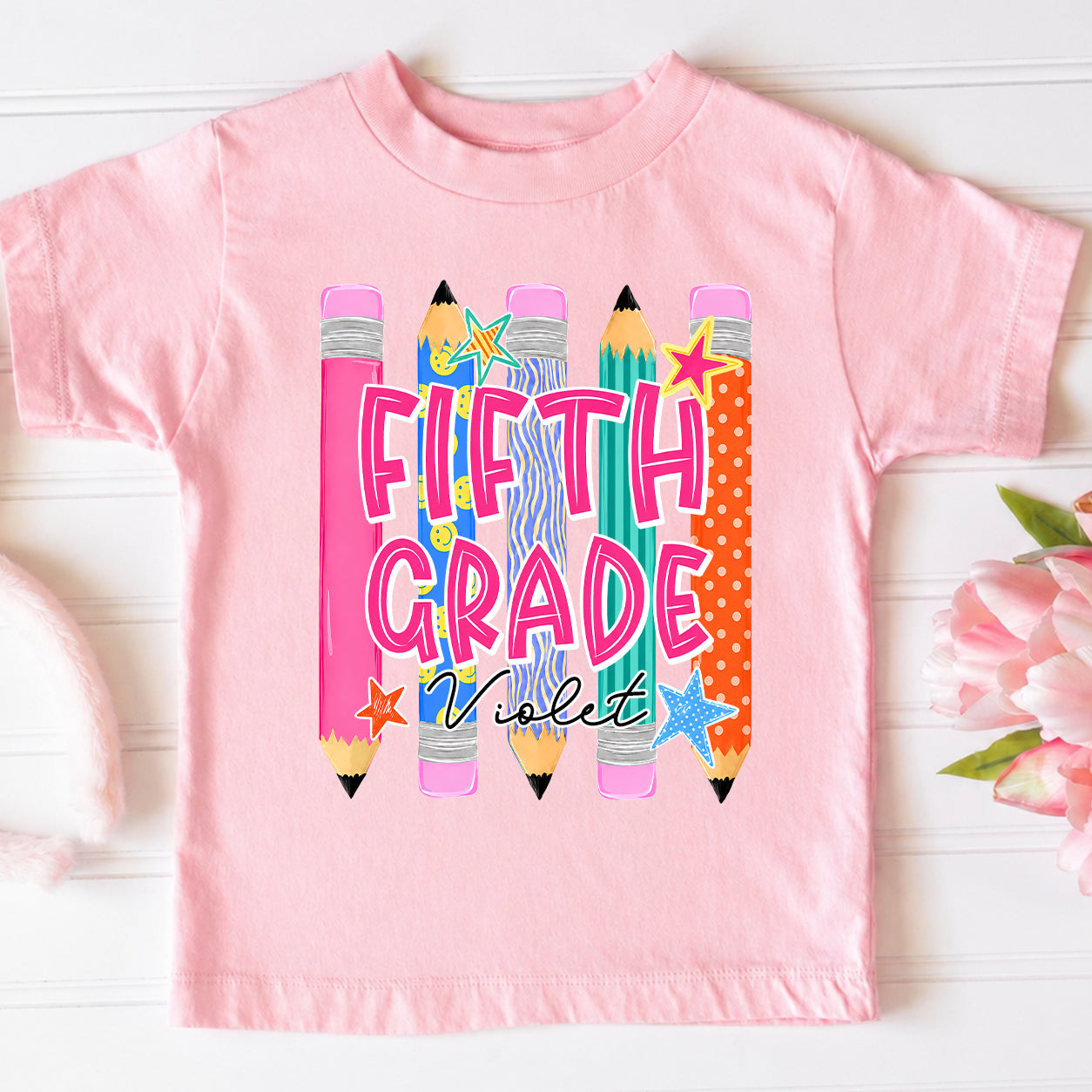 Personalized Kids Back to School Shirt, Custom Name and Grade Youth Tee