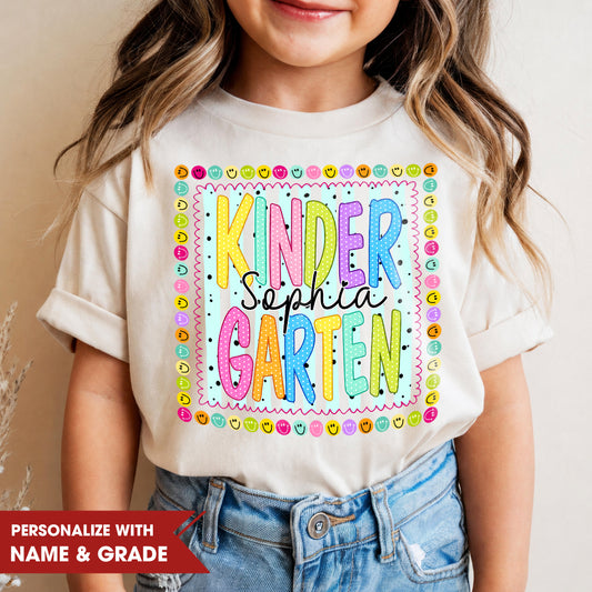 Personalized Kids Back to School Shirt, Custom Name and Grade Youth Tee