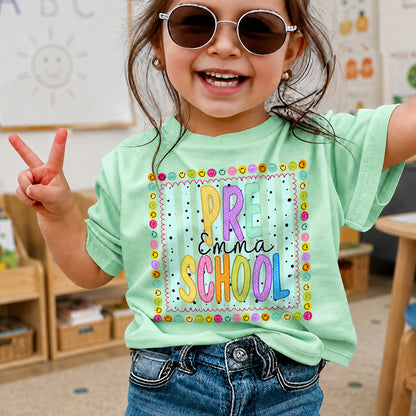 Personalized Kids Back to School Shirt, Custom Name and Grade Youth Tee