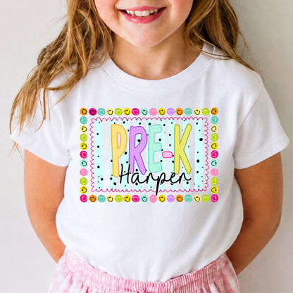 Personalized Kids Back to School Shirt, Custom Name and Grade Youth Tee