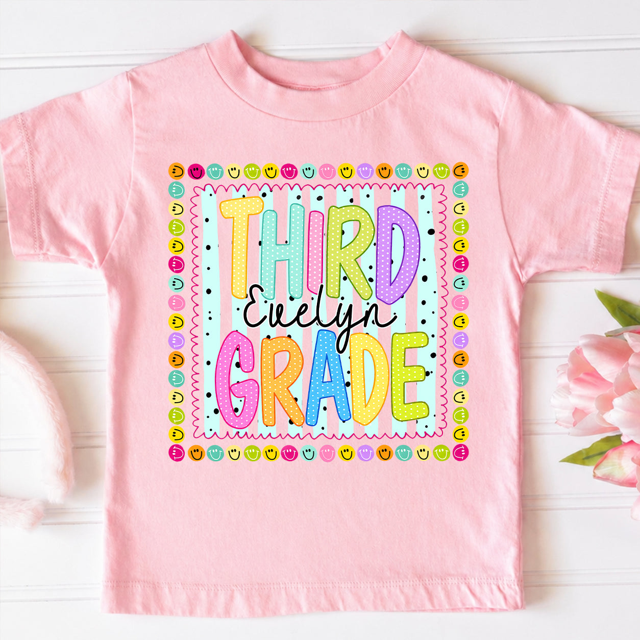 Personalized Kids Back to School Shirt, Custom Name and Grade Youth Tee