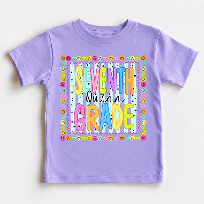 Personalized Kids Back to School Shirt, Custom Name and Grade Youth Tee