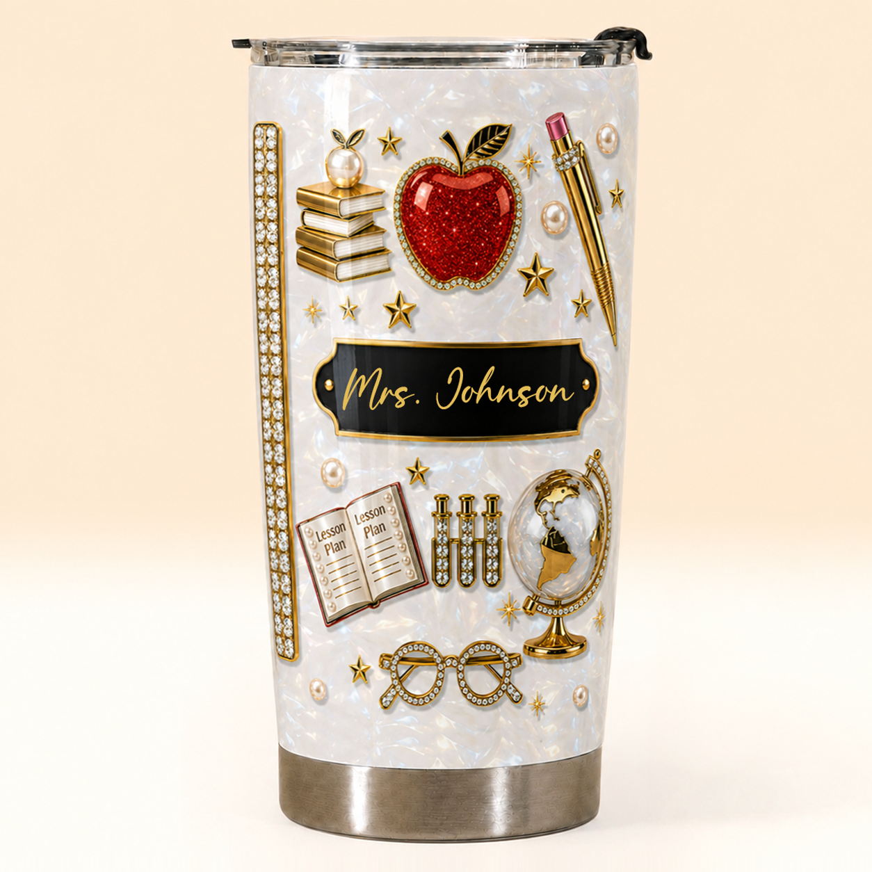 Personalized Teacher Tumbler, Custom Name 20 oz Back to School Gift