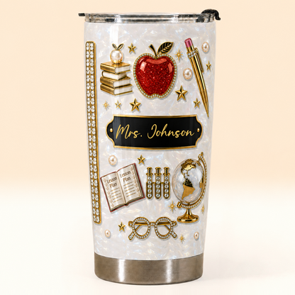 Personalized Teacher Tumbler, Custom Name 20 oz Back to School Gift
