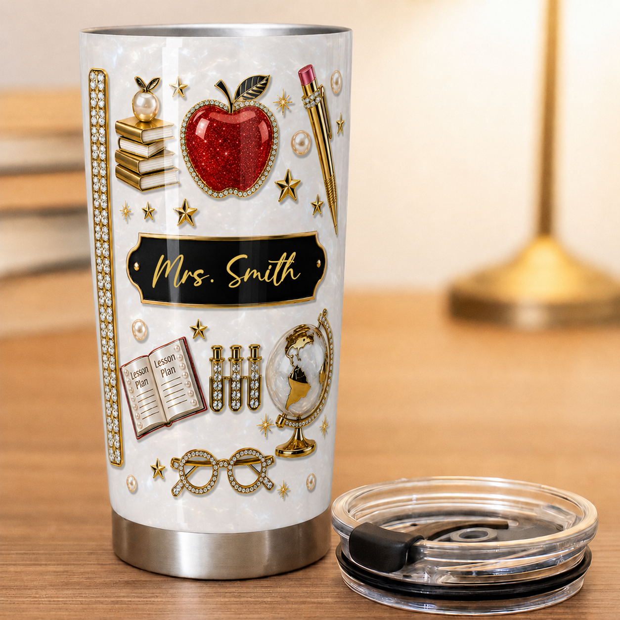 Personalized Teacher Tumbler, Custom Name 20 oz Back to School Gift